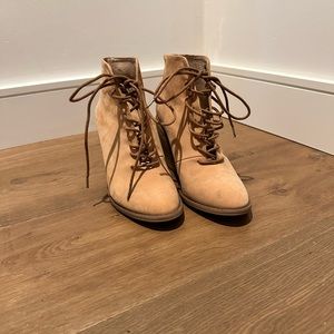 Tan suede booties